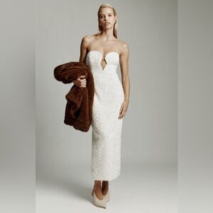 Function & Fringe Edit | Strapless Sequin Midi Dress Zip Back